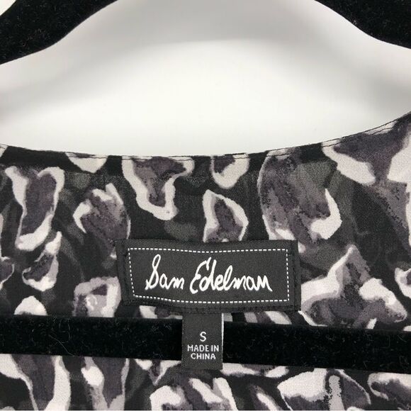 SAM EDELMAN Womens Abstract Slouchy Going Gray-zy Blouse Size Small - Picture 4 of 9